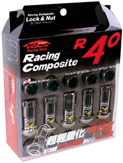 Project Kics 12x1.50 R40 Lug Nuts - Black (16+4 Locks) P/N:KRC11K